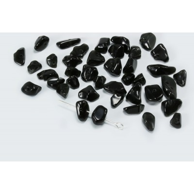 Edelstein Perlen, Achat schwarz, 5-8 mm, 50 Stück