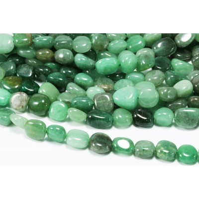Edelstein Perlen, Aventurin grün, 1 Strang, 40-41 cm