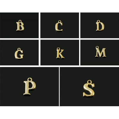 Anhänger Buchstaben, Höhe 15,6 mm, hellgoldfarben
